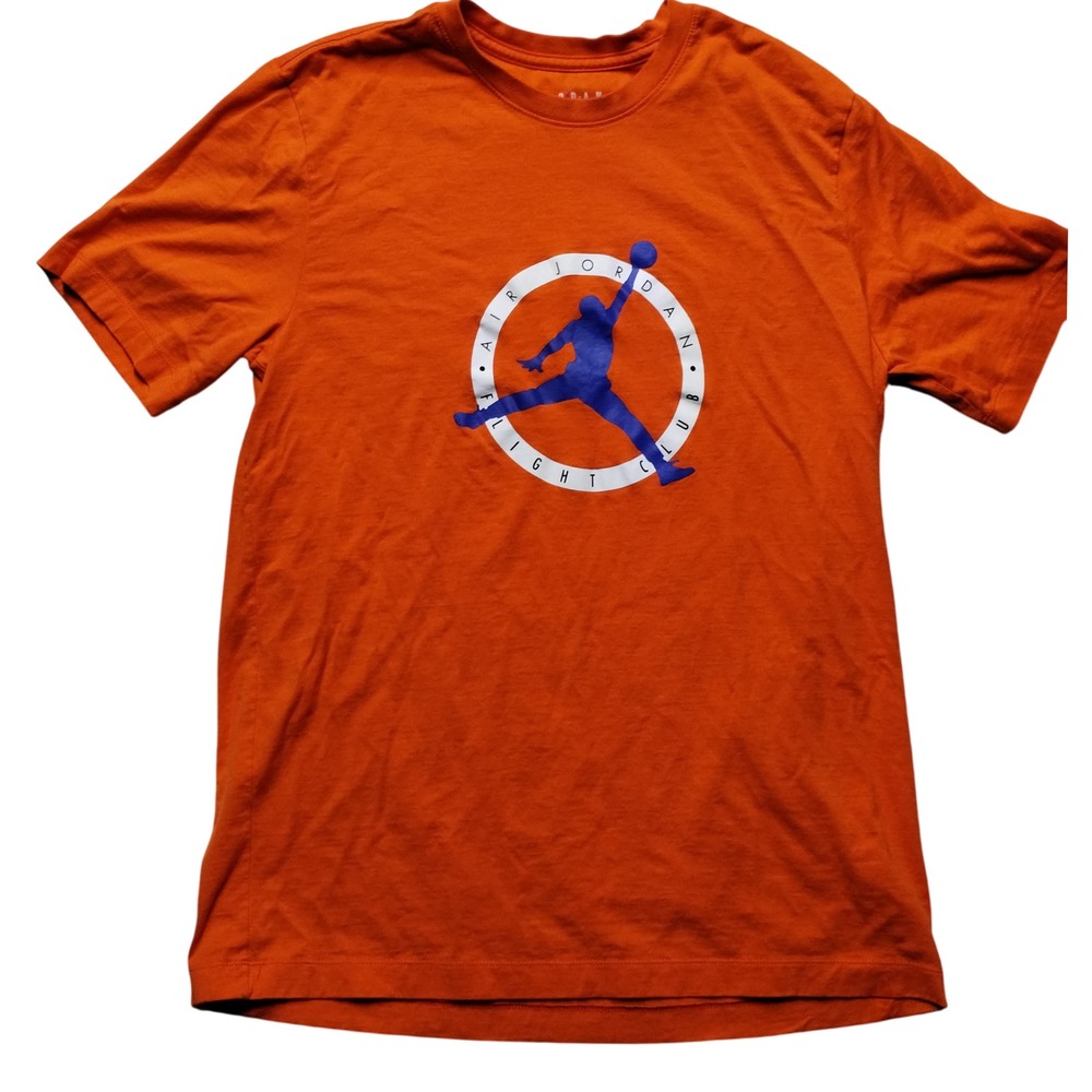 Jordan‎ Air Flight Club Graphic Tee Orange Jumpman Basketball T-Shirt Mens Large